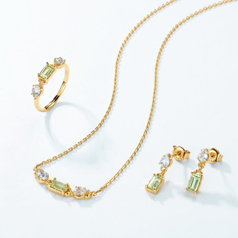 Dainty Peridot August Necklace 