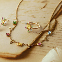 Peridot Citrine Topaz Necklace Ring
