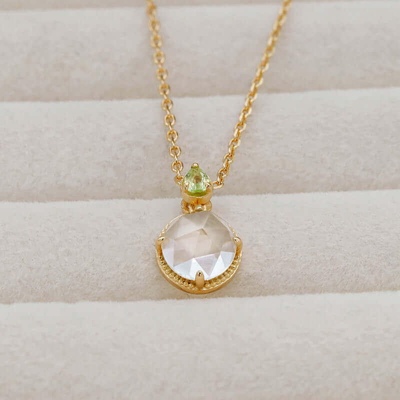 Peridot Amethyst Green Gemstone Necklace
