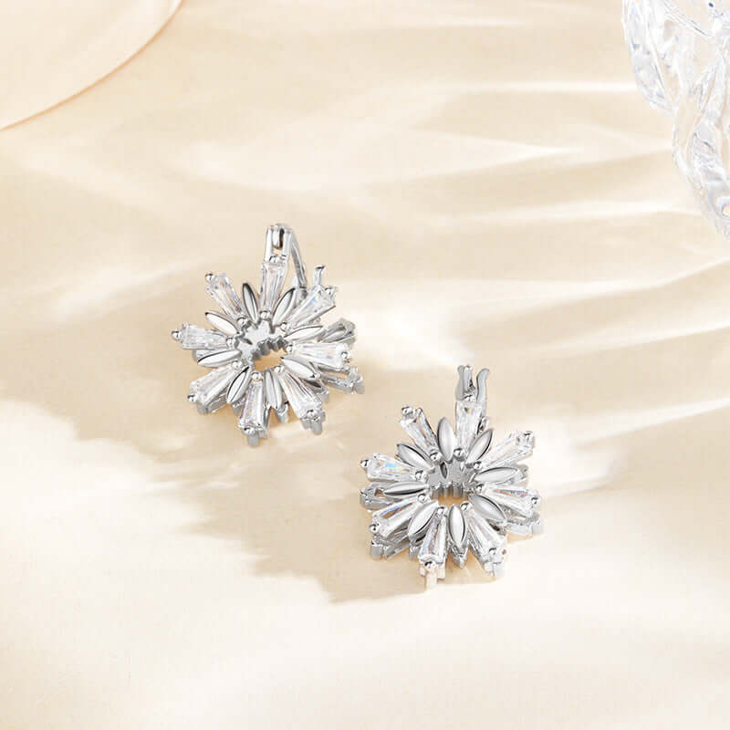 Petite Snowflake CZ Earrings