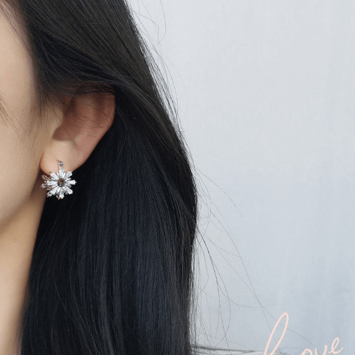 Petite Snowflake Leverback Earrings