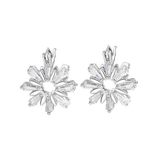 Petite Snowflake Leverback Stud Earrings