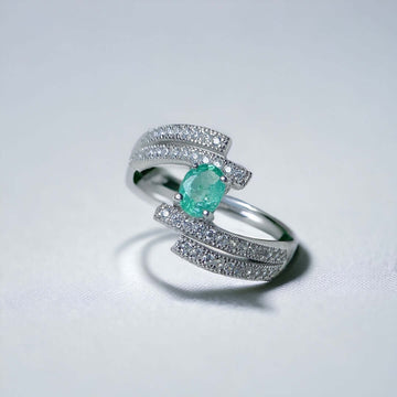 18K Platinum Statement Emerald Ring