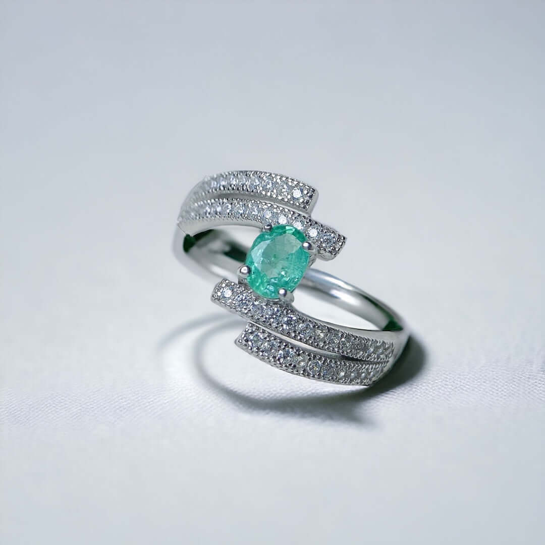 18K Platinum Statement Emerald Ring