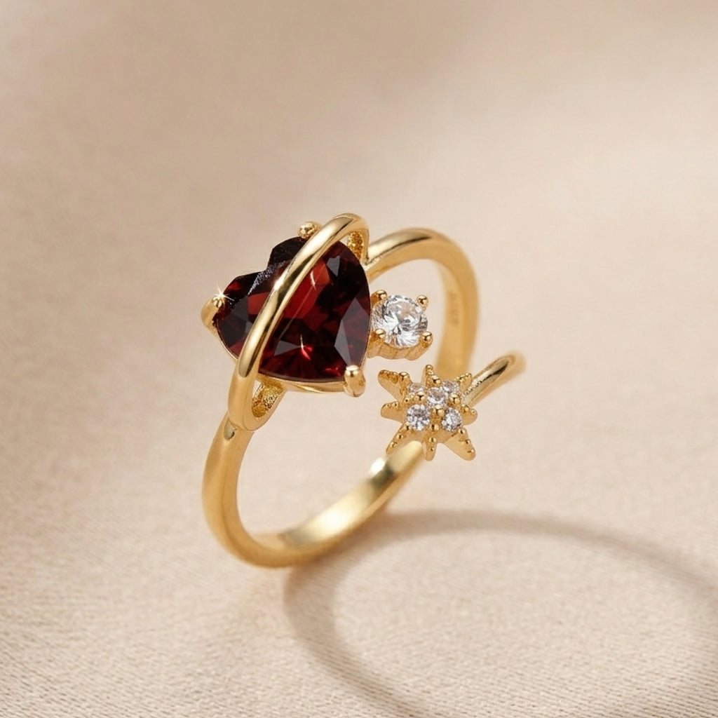 Planet Love Story Garnet Birthstone Ring | NS2428