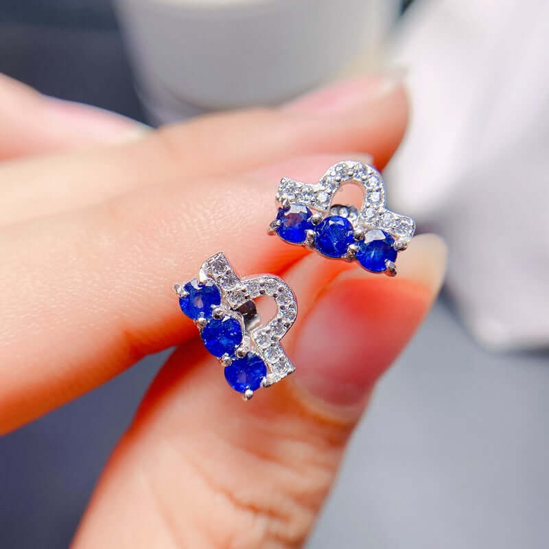 Platinum Vermeil Sapphire Earrings