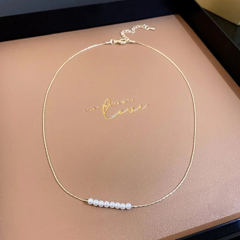 Polished Tiny Pearl Necklace