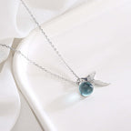 Polished WhiteGold Mermaid Tail Pendant Necklace