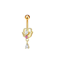 Angel Cupid Heart Bar Belly Piercings