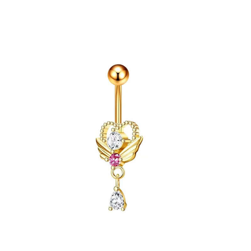 Angel Cupid Heart Bar Belly Piercings