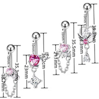 Angel Cupid Heart Belly Piercings