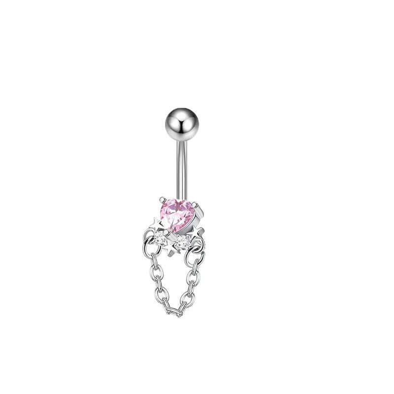 Angel Cupid Heart Bar Belly Piercing