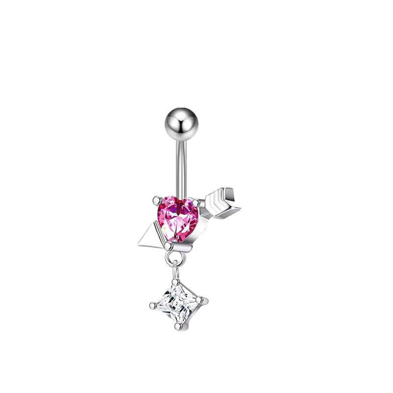 Angel Cupid Heart Belly Bar Piercing