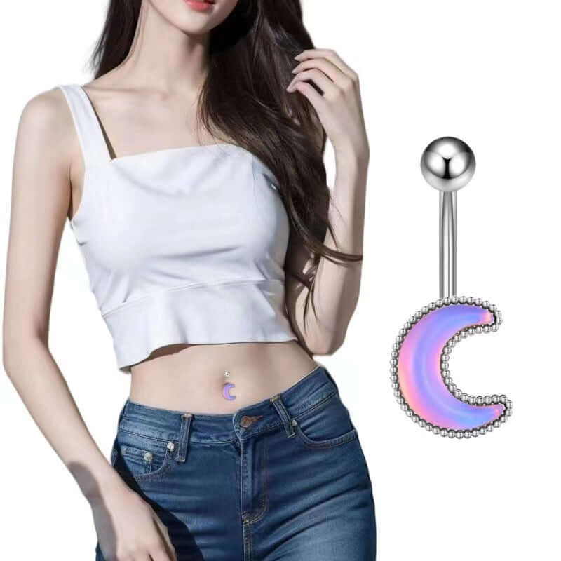 belly ring, belly piercing, belly button piercing, belly button rings, silver belly ring, moon belly ring