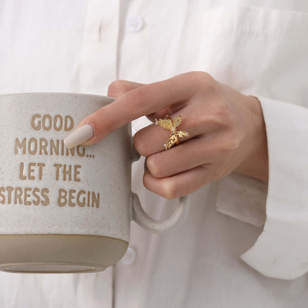 Chunky Gold Butterfly Cocktail Rings