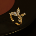 Chunky Gold Butterfly Cocktail Rings
