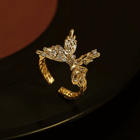 Chunky Gold Butterfly Cocktail Rings