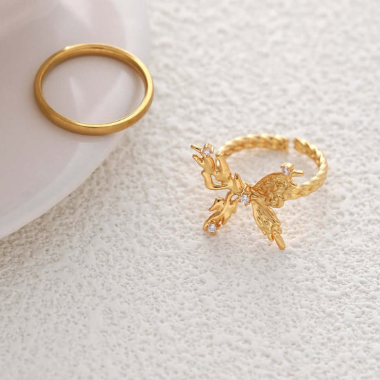 18k Gold Large Butterfly Cocktail Rings