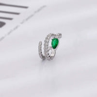 Teardrop Layered Ear Cuff, Snake Ear Cuff, Korean Jewelry, Korean Cuff