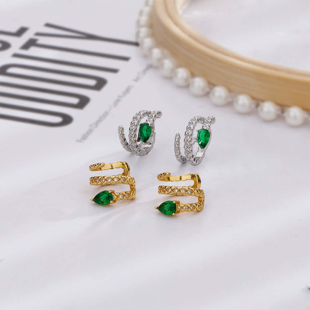 Green Snake Spiral Ear Cuff Ear Climber | R0125