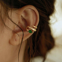 Green Snake Spiral Ear Cuff Ear Climber | R0125