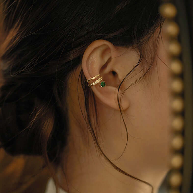 Green Snake Spiral Ear Cuff Ear Climber | R0125