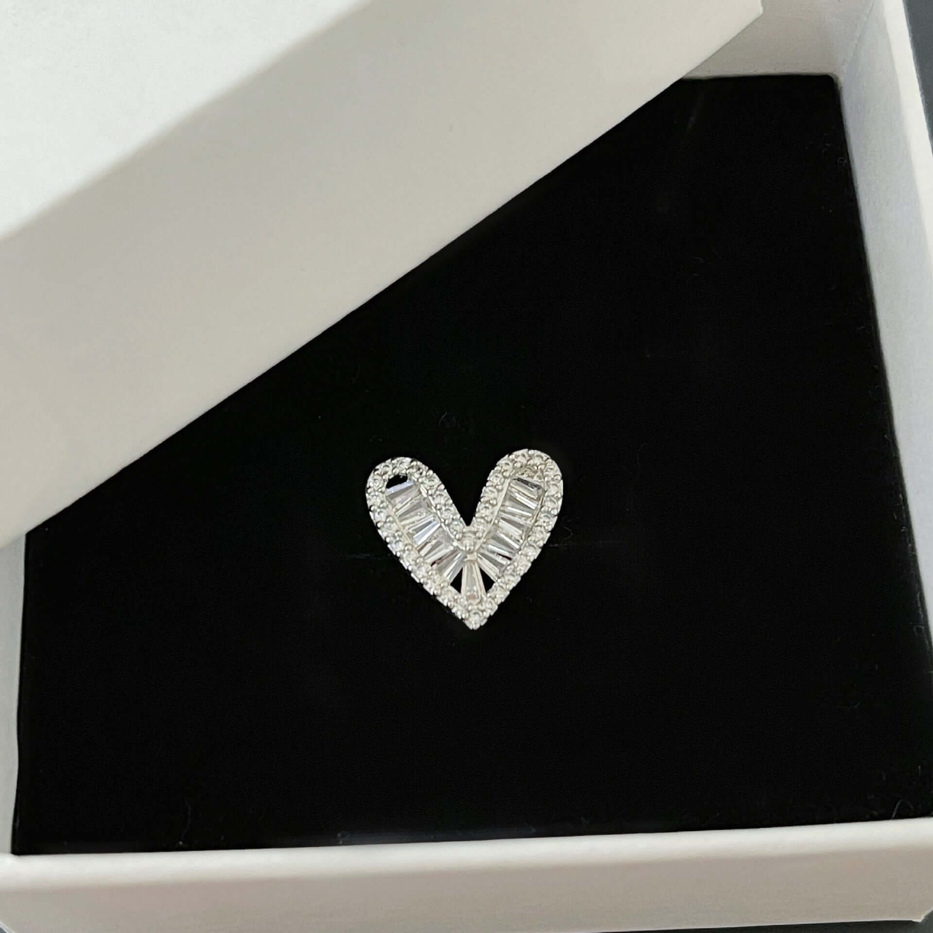 Silver Gold Bezel Heart No Pierced Ear Cuff