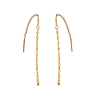 Minimal Lip Chain Tassel Spiral Earrings 