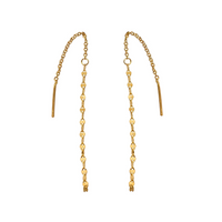 Minimal Lip Chain Tassel Spiral Earrings 