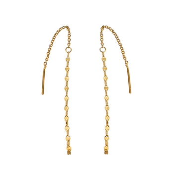 Minimal Lip Chain Tassel Spiral Earrings 