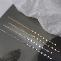 Minimal Lip Chain Tassel Spiral Earrings 