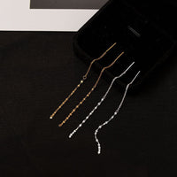 Minimal Lip Chain Tassel Spiral Earrings 