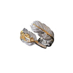 Two Tone Feather Ring Wrap Ring Angel Wing Ring