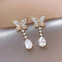 Radiant Butterfly Crystal Drop Earrings