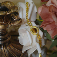 Radiant Gold Plated Stone Bracelet