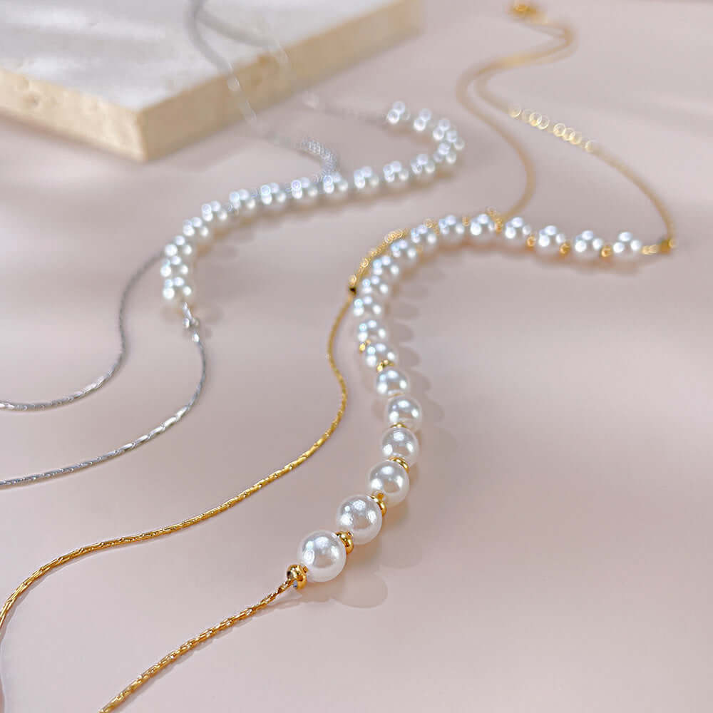 Radiant Pearl Beads Layering Necklace