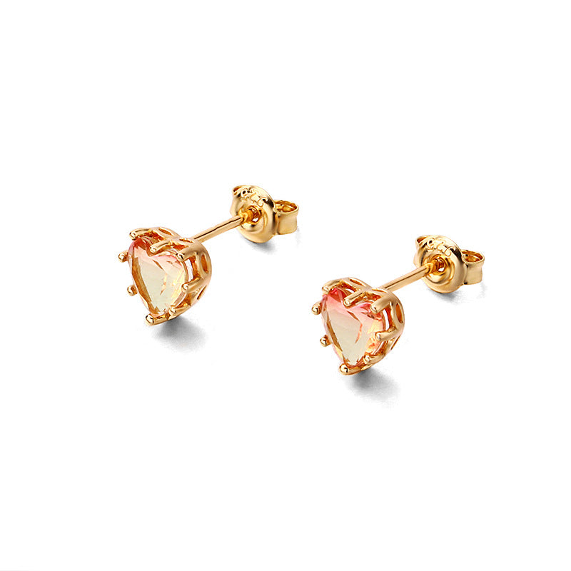 Gold Red Quartz Earrings