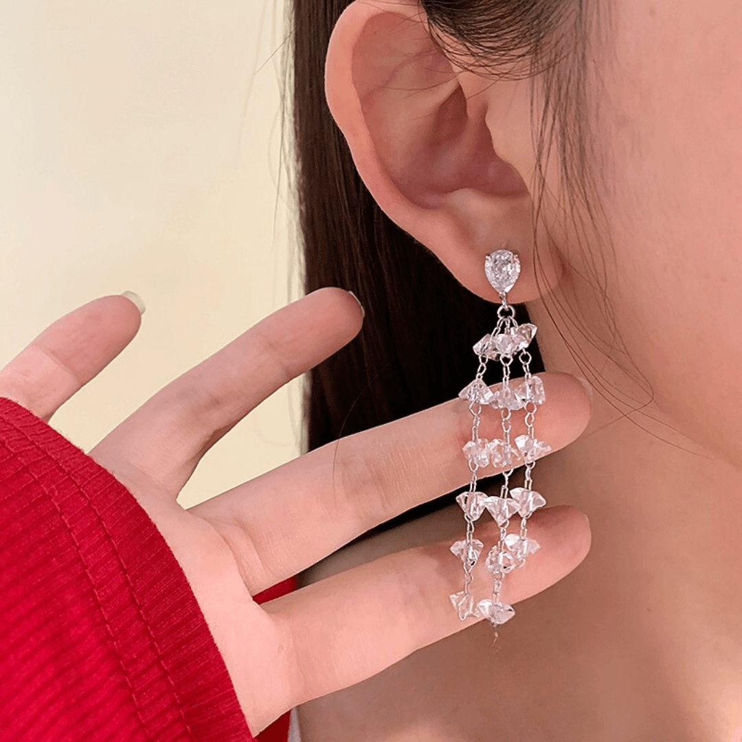 Refined Crystal Drop Earrings