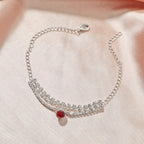 Rhinestone Crystal Silver Anklet Chain