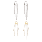 Rhinestone Tassel Hoop Earrings