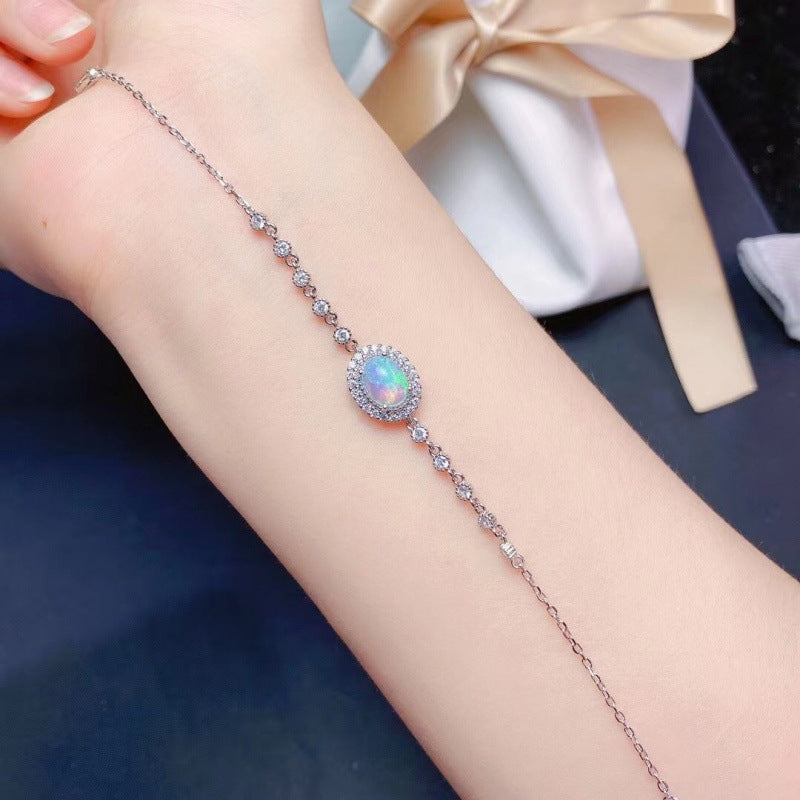 Rose Gold Crystal Opal Bracelet