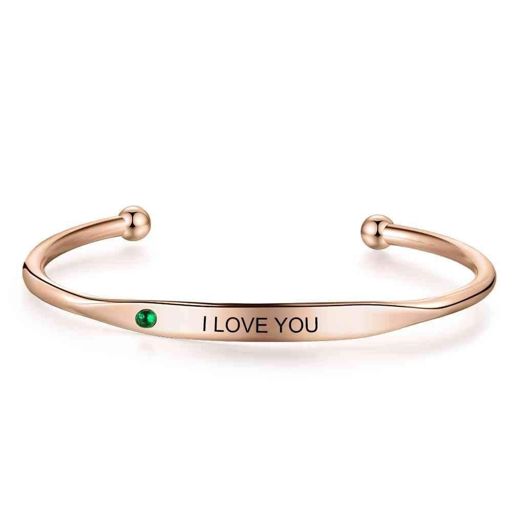 Rose Gold Custom Name Engraved Bangle