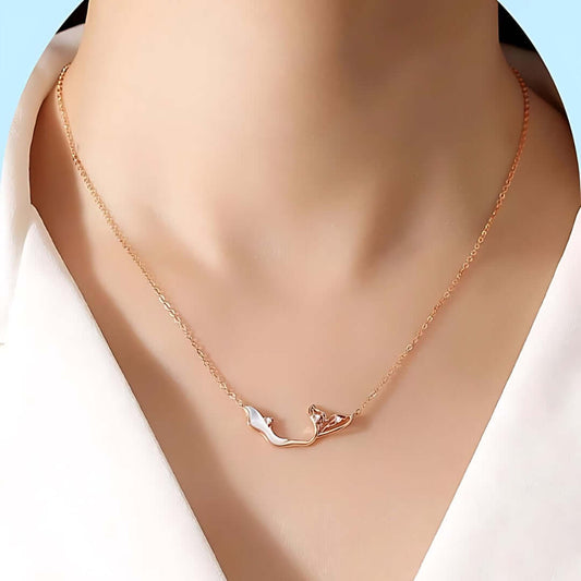 Rose Gold Dolphin Pendant Necklace 