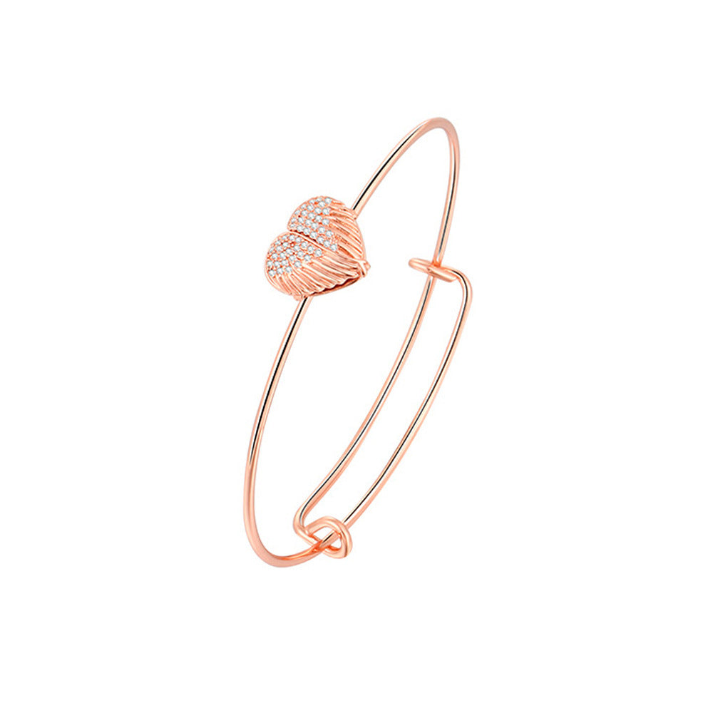 Rose Gold Heart Memory Photo Bangle