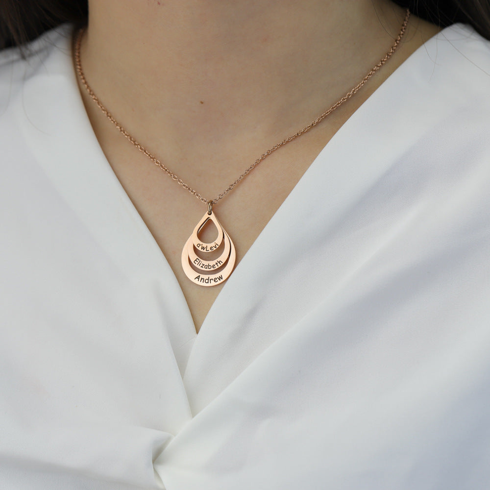 Rose Gold Name Pendant Necklaces