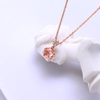 Cherry Blossom Rose Pink Gem Necklace