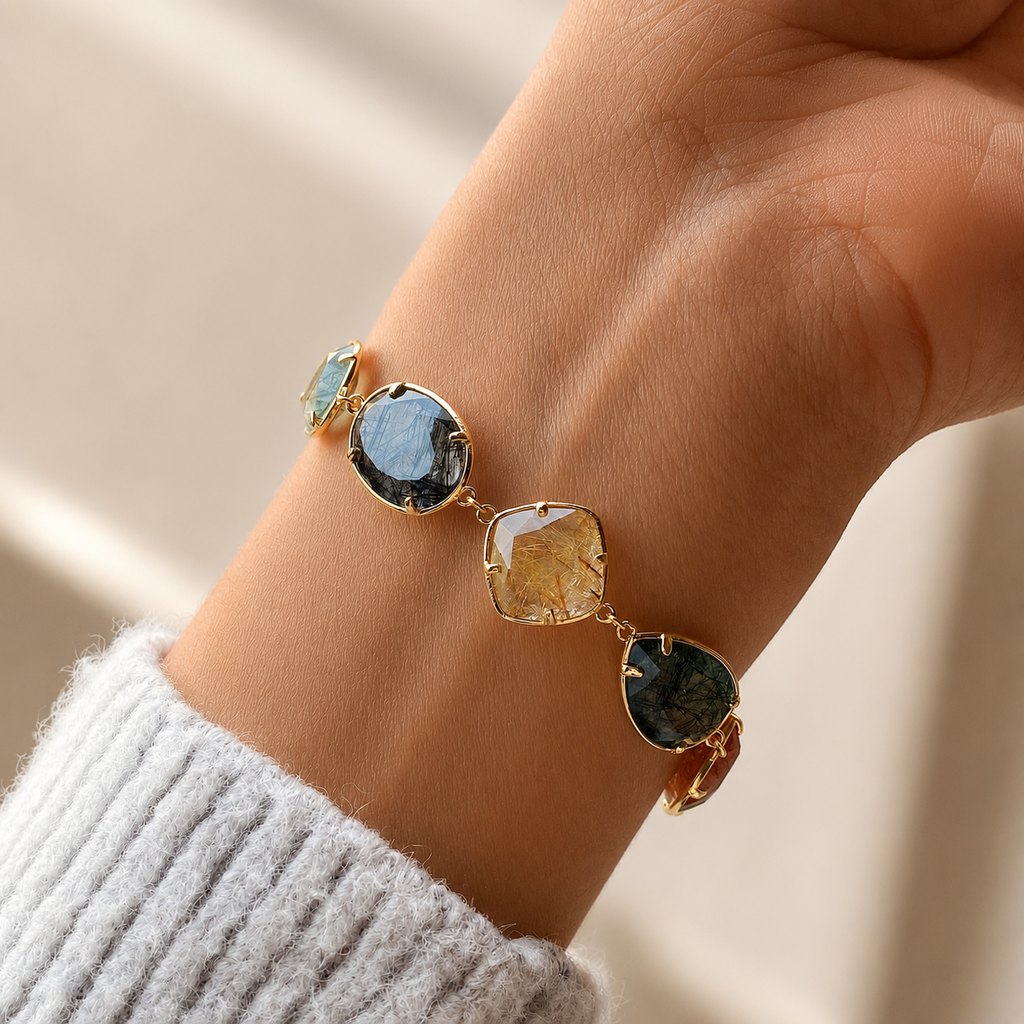 Color Rutilated Quartz Spiritual Bracelet