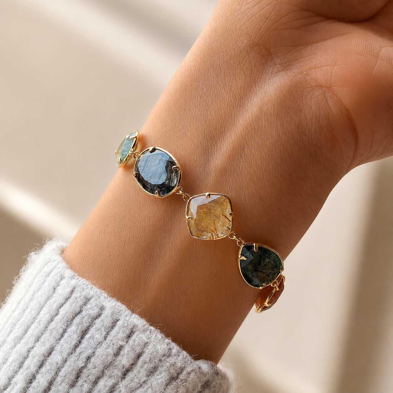 Color Rutilated Quartz Spiritual Bracelet