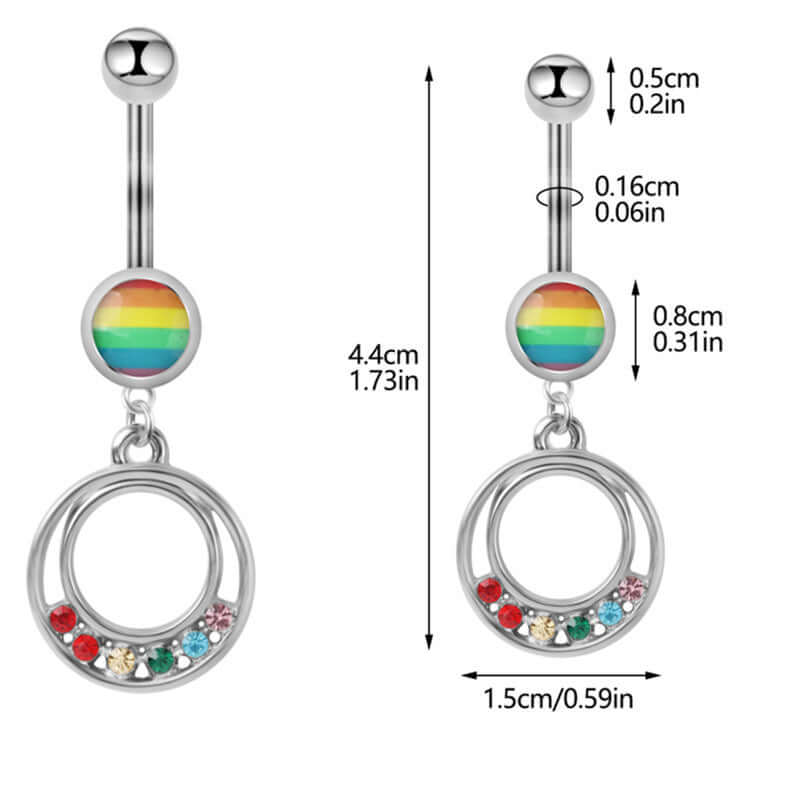 Rainbow LGBT Pride Dangle Belly Rings