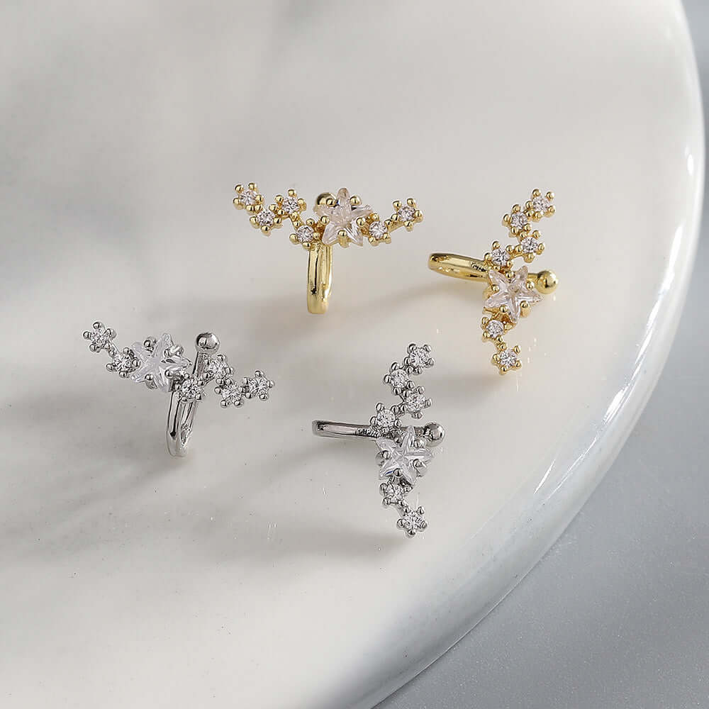 Classic No Piercing Celestials Star Ear Cuffs & Ear Climbers